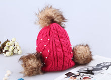 warm sweet girl hat faux fur ball knitted cap yellow hats for womenchapeu feminino orderhurry up J4U66