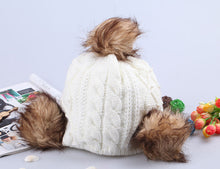 warm sweet girl hat faux fur ball knitted cap yellow hats for womenchapeu feminino orderhurry up J4U66