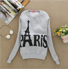 Wear Long Sleeved Slim Sweatshirts Printed Paris Pullover Sweatshirts College Student Clothing FallWomen's J4U66