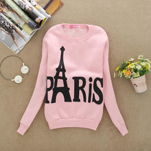 Wear Long Sleeved Slim Sweatshirts Printed Paris Pullover Sweatshirts College Student Clothing FallWomen's J4U66
