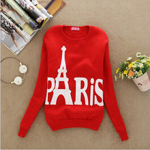 Wear Long Sleeved Slim Sweatshirts Printed Paris Pullover Sweatshirts College Student Clothing FallWomen's J4U66