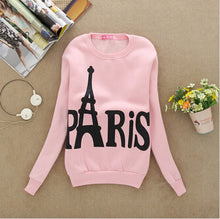 Wear Long Sleeved Slim Sweatshirts Printed Paris Pullover Sweatshirts College Student Clothing FallWomen's J4U66