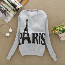 Wear Long Sleeved Slim Sweatshirts Printed Paris Pullover Sweatshirts College Student Clothing FallWomen's J4U66