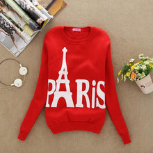Wear Long Sleeved Slim Sweatshirts Printed Paris Pullover Sweatshirts College Student Clothing FallWomen's J4U66