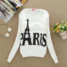 Wear Long Sleeved Slim Sweatshirts Printed Paris Pullover Sweatshirts College Student Clothing FallWomen's J4U66
