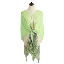 wearable chiffon scarf women thin pashmina vintage village print shawls and scarves double layers beads cover up foulard femme J4U66