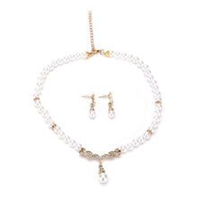 Wedding Bridal Water Drop Crystal Necklace Earrings Set pearl Set SP Earrings Necklaces Jewelry Sets J4U66
