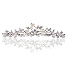 wedding party hairband headpiece simple leaf and flower shape women tiara pearl rhinestone crown headband jewelry J4U66