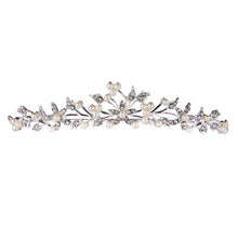 wedding party hairband headpiece simple leaf and flower shape women tiara pearl rhinestone crown headband jewelry J4U66
