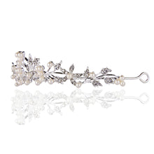 wedding party hairband headpiece simple leaf and flower shape women tiara pearl rhinestone crown headband jewelry J4U66