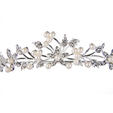 wedding party hairband headpiece simple leaf and flower shape women tiara pearl rhinestone crown headband jewelry J4U66
