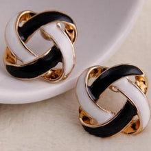 White Black Spiral Stud Earring Hollow Across Women EarringsWomen's Jewelry Gifts Stud Earrings J4U66
