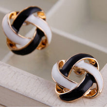 White Black Spiral Stud Earring Hollow Across Women EarringsWomen's Jewelry Gifts Stud Earrings J4U66