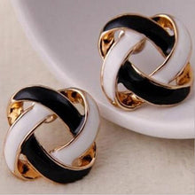 White Black Spiral Stud Earring Hollow Across Women EarringsWomen's Jewelry Gifts Stud Earrings J4U66