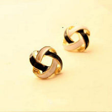 White Black Spiral Stud Earring Hollow Across Women EarringsWomen's Jewelry Gifts Stud Earrings J4U66
