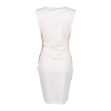 White Sleeveless Embroidery Dress on Super Deal Bodycon Work Dress Elegant Lady Trendy Women Dress J4U66