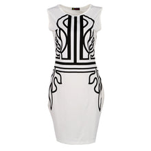 White Sleeveless Embroidery Dress on Super Deal Bodycon Work Dress Elegant Lady Trendy Women Dress J4U66
