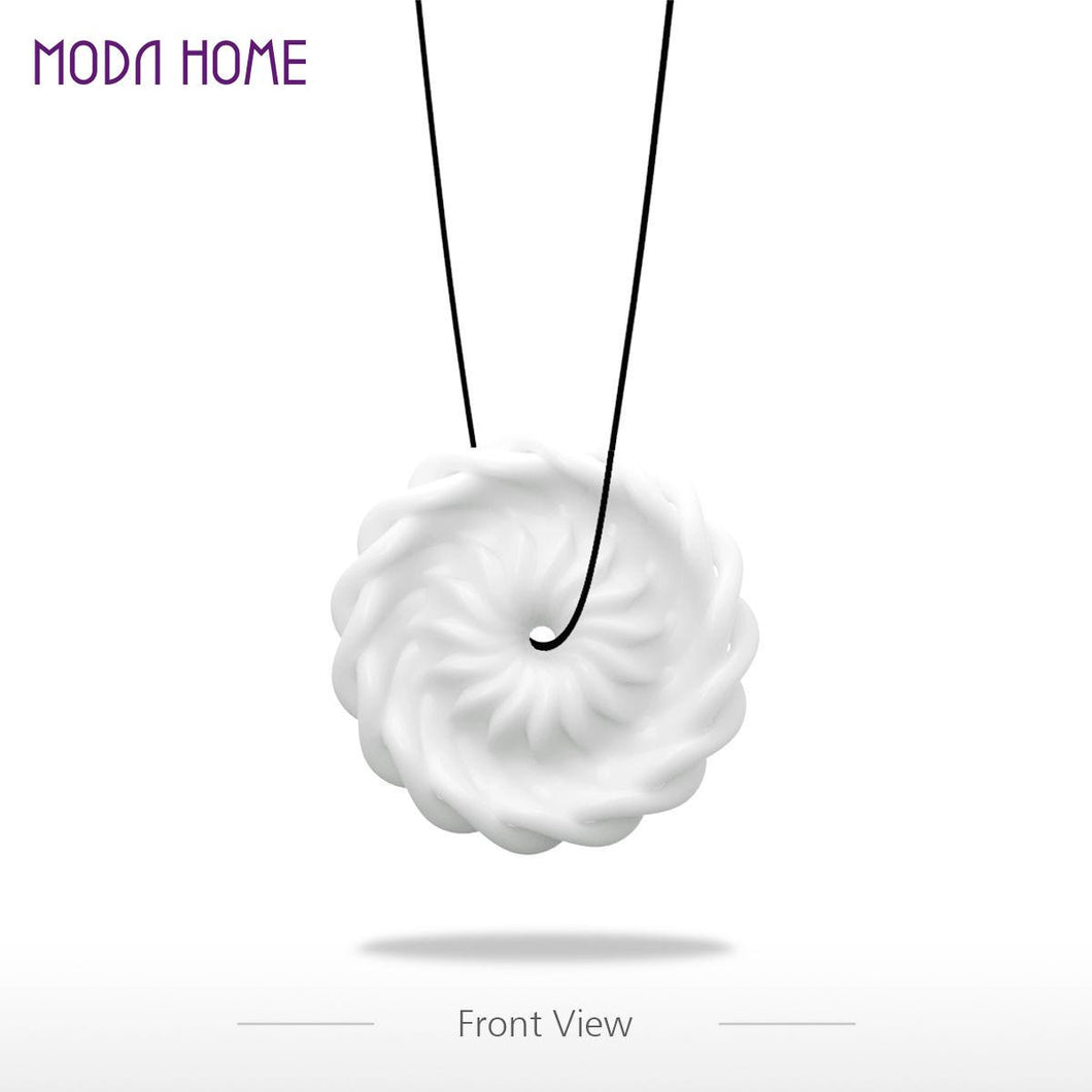 white snowflake pendant 3d printed jewelry original design unique model hippie women necklace J4U66