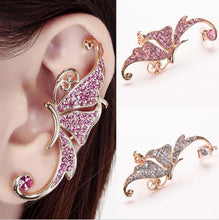 s Shiny Womens Butterfly Wings Shape Left Ear Clip Clamp Earrings J4U66