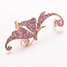 s Shiny Womens Butterfly Wings Shape Left Ear Clip Clamp Earrings J4U66