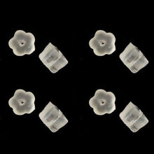 Rubber Flower Style Clear Studs Earring Back Jewelry Small Accessories 100Pcs J4U66
