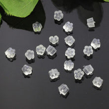 Rubber Flower Style Clear Studs Earring Back Jewelry Small Accessories 100Pcs J4U66