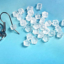 Rubber Flower Style Clear Studs Earring Back Jewelry Small Accessories 100Pcs J4U66