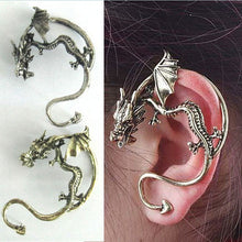 Sale Retro Vintage Black Silver Bronze Punk Temptation Metal Dragon Bite Ear Cuff Clip Wrap Earring Earrings J4U66