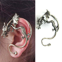 Sale Retro Vintage Black Silver Bronze Punk Temptation Metal Dragon Bite Ear Cuff Clip Wrap Earring Earrings J4U66