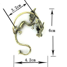 Sale Retro Vintage Black Silver Bronze Punk Temptation Metal Dragon Bite Ear Cuff Clip Wrap Earring Earrings J4U66