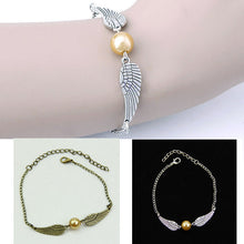Wings Vintage Retro Tone Wristband Chain Bracelet Bangle Wirst Band Golden Snitch Pocket Bracelet J4U66