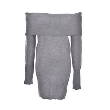Sexy BodyCon Slim Sweater Mini Club Party Night Dress Women Long Sleeve Slash Neck Knit Dres3 Colors J4U66