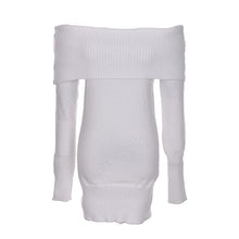 Sexy BodyCon Slim Sweater Mini Club Party Night Dress Women Long Sleeve Slash Neck Knit Dres3 Colors J4U66