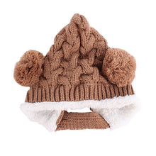 Baby Hat 0-5Y Infant Unisex Multicolored Warm Knitted Hats Two Balls Cap Xmas J4U66