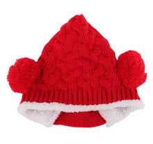 Baby Hat 0-5Y Infant Unisex Multicolored Warm Knitted Hats Two Balls Cap Xmas J4U66