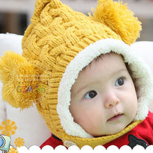 Baby Hat 0-5Y Infant Unisex Multicolored Warm Knitted Hats Two Balls Cap Xmas J4U66