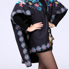 british style women outwearcoat oversized open front poncho capes black shawl irregular hem cardigan ponchos and capes J4U66