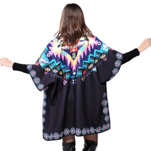 british style women outwearcoat oversized open front poncho capes black shawl irregular hem cardigan ponchos and capes J4U66