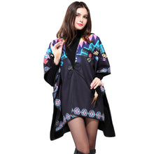 british style women outwearcoat oversized open front poncho capes black shawl irregular hem cardigan ponchos and capes J4U66