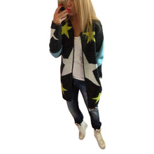 coat women knitted sweater star pattern round neck long sleeve women tops long causal cardigan knitwear blusas J4U66