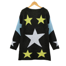 coat women knitted sweater star pattern round neck long sleeve women tops long causal cardigan knitwear blusas J4U66