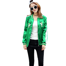 embroidery bomber jacket women long sleeve floral women basic coats causal jacket outwear J4U66