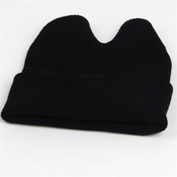 Hat Baby Kids Cute Ox Horn Knitted Wool Hats Boys Girls Warm Beanies Caps 1-9Y J4U66