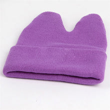 Hat Baby Kids Cute Ox Horn Knitted Wool Hats Boys Girls Warm Beanies Caps 1-9Y J4U66