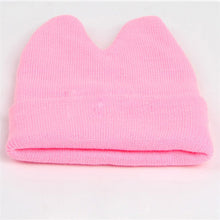 Hat Baby Kids Cute Ox Horn Knitted Wool Hats Boys Girls Warm Beanies Caps 1-9Y J4U66