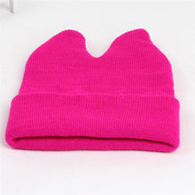 Hat Baby Kids Cute Ox Horn Knitted Wool Hats Boys Girls Warm Beanies Caps 1-9Y J4U66