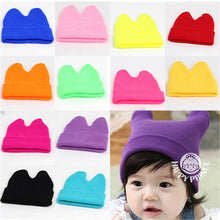 Hat Baby Kids Cute Ox Horn Knitted Wool Hats Boys Girls Warm Beanies Caps 1-9Y J4U66
