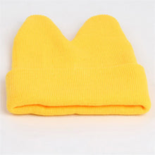 Hat Baby Kids Cute Ox Horn Knitted Wool Hats Boys Girls Warm Beanies Caps 1-9Y J4U66