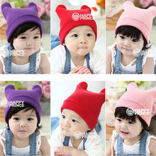 Hat Baby Kids Cute Ox Horn Knitted Wool Hats Boys Girls Warm Beanies Caps 1-9Y J4U66