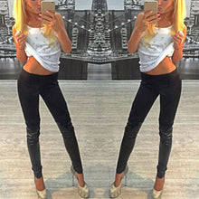 sexy womens skinny pu leather pants stretch slim leggings pencil pants J4U66